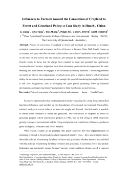 Influences to Farmers toward the Conversion of Cropland to Forest