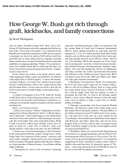 How George W. Bush got rich through graft, kickbacks, and family