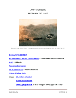 JOHN STEINBECK AMERICA IN THE 1930`S BIOGRAPHY IN