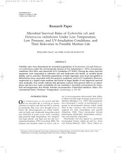 Microbial Survival Rates of Escherichia coli and