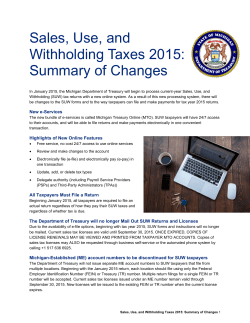 Sales, Use, and Withholding Taxes 2015: Summary of Changes