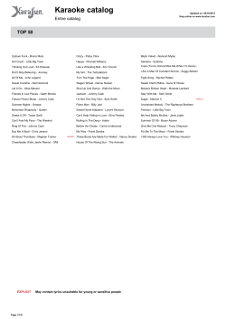 Karaoke catalog - Door Community Auditorium