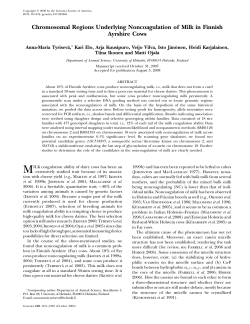 Chromosomal Regions Underlying Noncoagulation of