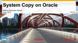 System Copy on Oracle