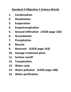 Standard 4 Objective 1 Science Words 1. Condensation 2