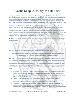 Locks Keep Out Only the Honest