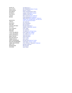 DUNCAN MALCOLM DONALBAIN MACBETH BANQUO MACDUFF