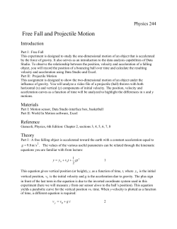 Free Fall and Projectile Motion