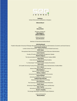 School of Economics and Business in Sarajevo Editorial Board