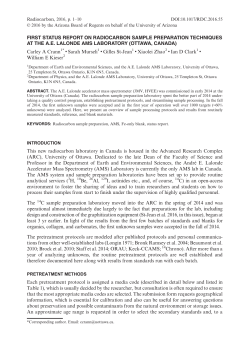 FIRST STATUS REPORT ON RADIOCARBON SAMPLE