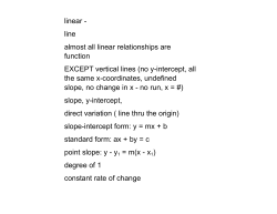 linear - line almost all linear relationships are function EXCEPT