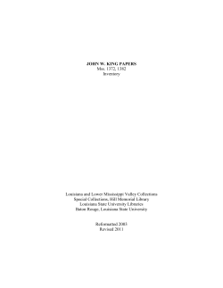 King (John W.) Papers - LSU Libraries