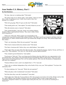 Jean Studies US History, Part 1