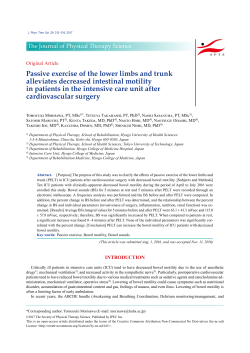 Passive exercise of the lower limbs and trunk alleviates decreased