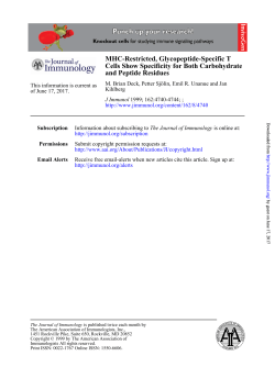 and Peptide Residues Cells Show Specificity for Both Carbohydrate