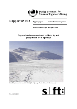Organochlorine contaminants in biota, fog and precipitation from
