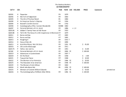 Autobiography Book Inventory