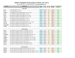 2016 price list
