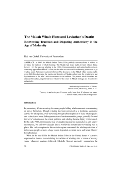 The Makah Whale Hunt and Leviathan`s Death