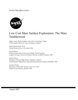 Low Cost Mars Surface Exploration: The Mars Tumbleweed
