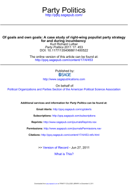 Party Politics - Trinity College Dublin