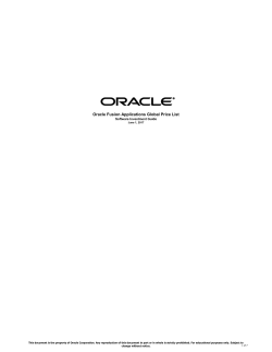Oracle Fusion Applications Global Price List