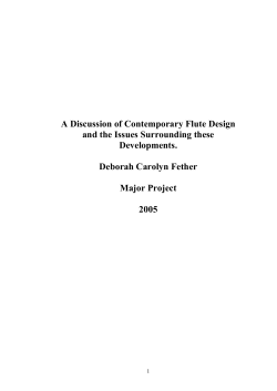 A Discussion of Contemporary Flute Design