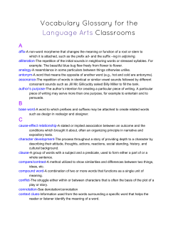 Language Arts Vocabulary