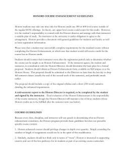 Honors Enhancement Guidelines - University of Maine Farmington