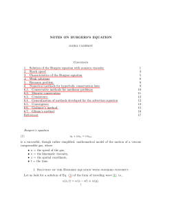 Cameron`s notes on Burgers`s equation
