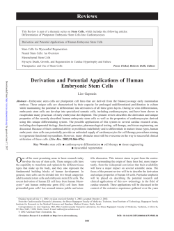 Derivation and Potential Applications of Human Embryonic Stem Cells