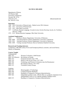 curriculum vitae - Department of History