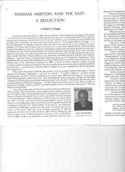 Editorial: Thomas Merton and the East