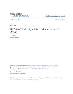 The `New World` of Judicial Review of Removal Orders