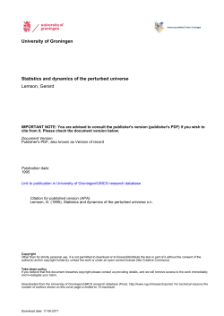 Statistics and dynamics of the perturbed universe Lemson