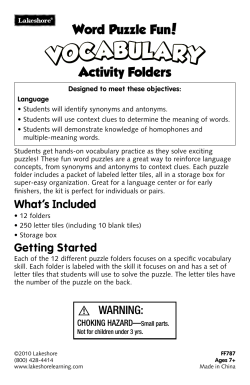 Activity Folders Word Puzzle Fun!