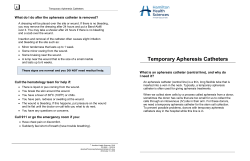 Temporary Apheresis Catheter
