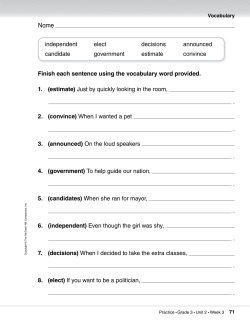 Finish each sentence using the vocabulary word