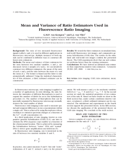 Mean and variance of ratio estimators used in fluorescence ratio