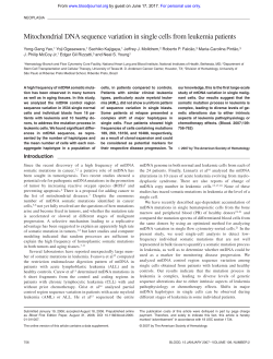 Mitochondrial DNA sequence variation in single