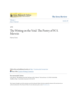 The Writing on the Void: The Poetry of WS Merwin