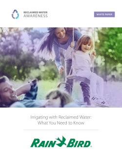 Irrigating with Reclaimed Water: What You Need to Know