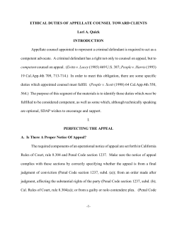 ethical duties of appellate counsel toward