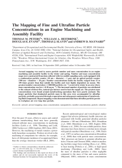 The Mapping of Fine and Ultrafine Particle Concentrations in an