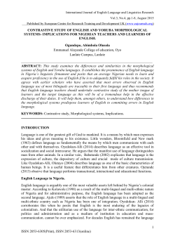 Contrastive study of English and Yoruba morphological system