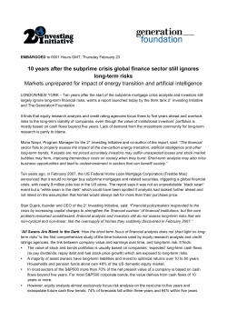 10 years after the subprime crisis global finance sector still ignores