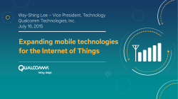 Expanding mobile technologies for the Internet of Things