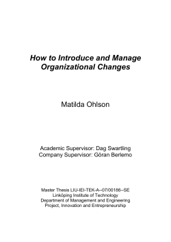 How to Introduce and Manage Organizational Changes - IEI