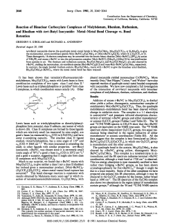 Reaction of binuclear carboxylate complexes of molybdenum