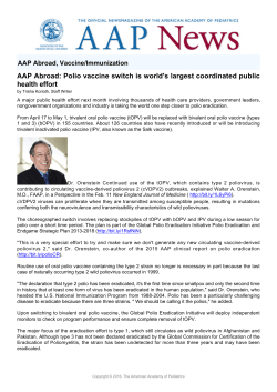 Polio vaccine switch is world`s largest coordinated public health effort